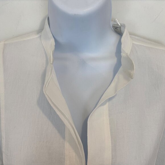 VINCE. White fine Cotton Tunic Top With 3/4 Sleeve & Mandarin Collar NWT size XS - Picture 5 of 16